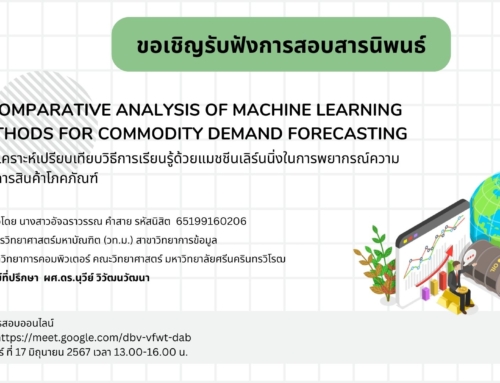 ขอเชิญรับฟังการสอบสารนิพนธ์ ของนางอัจฉราวรรณ คำสาย