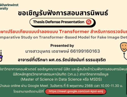 ขอเชิญรับฟังการสอบสารนิพนธ์ นางสาวบุษกร เดชาพงษ์